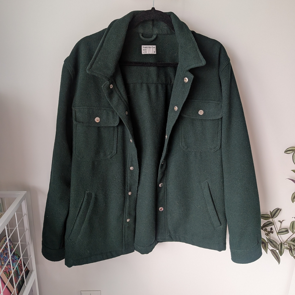 Frank & Oak Green Lightweight Casual Jacket